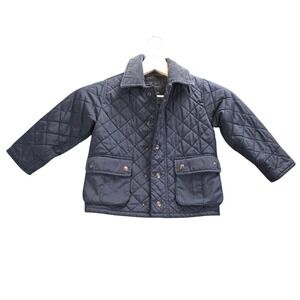 BabyGap Quilted Barn Jacket Corduroy Collar Navy Blue Kids Size 3 Years